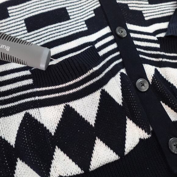 KOTO Cardigan Mens Small Black Tribal Print Southwestern Cowboy Festival Retro - Picture 13 of 13